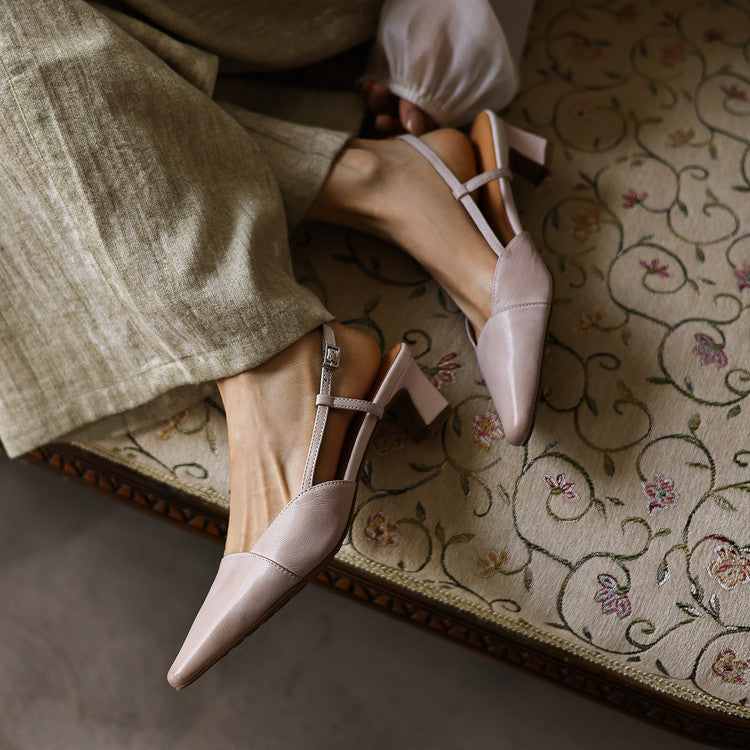 Dante Leather Slingback Heels