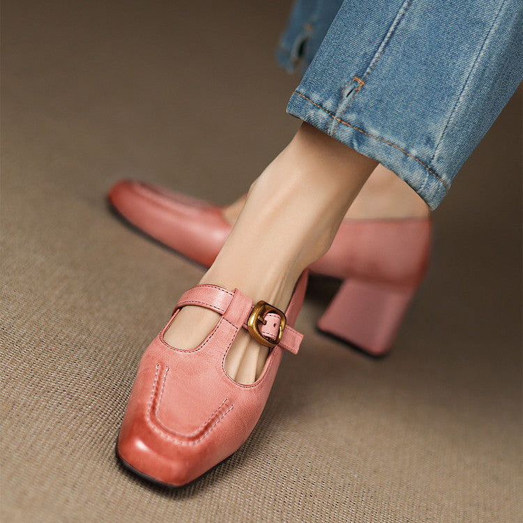 Marlowe Leather Mary Jane Heels
