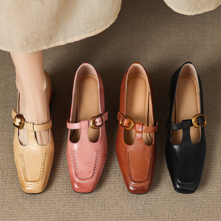 Marlowe Leather Mary Jane Heels