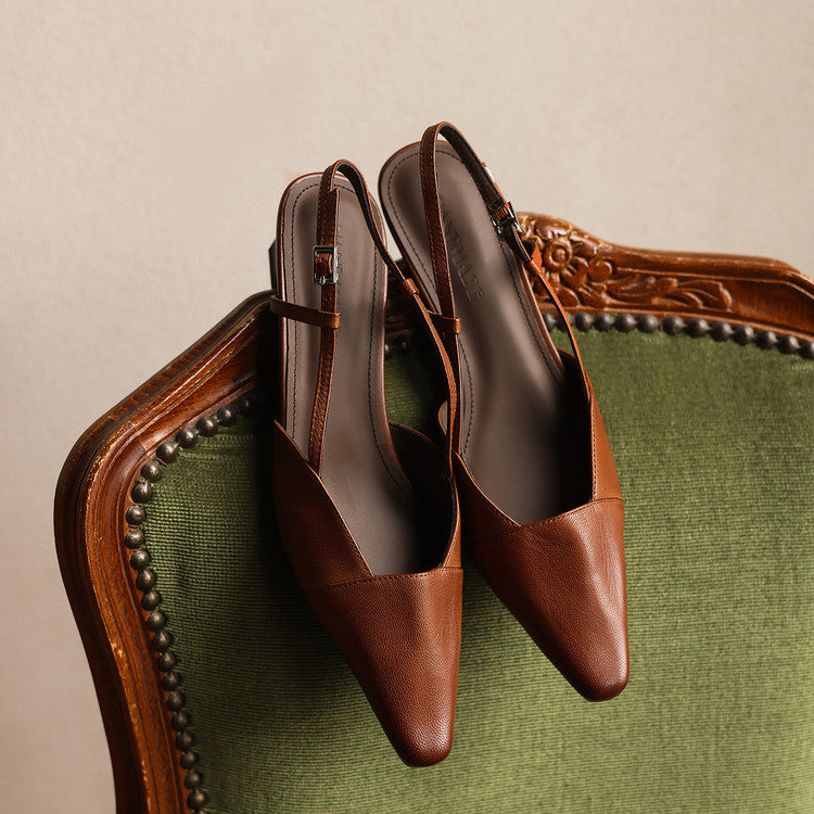 Dante Leather Slingback Heels