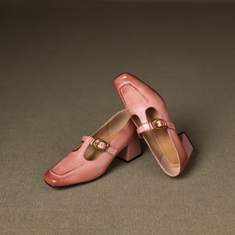 Marlowe Leather Mary Jane Heels