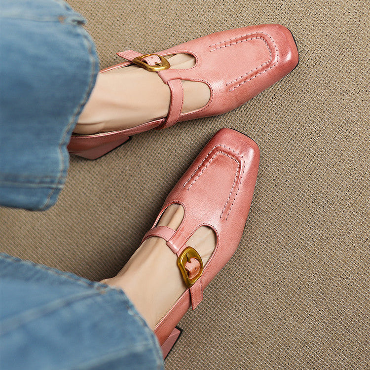 Marlowe Leather Mary Jane Heels