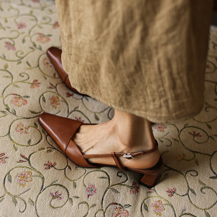 Dante Leather Slingback Heels