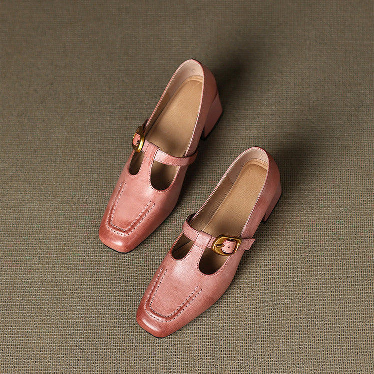 Marlowe Leather Mary Jane Heels