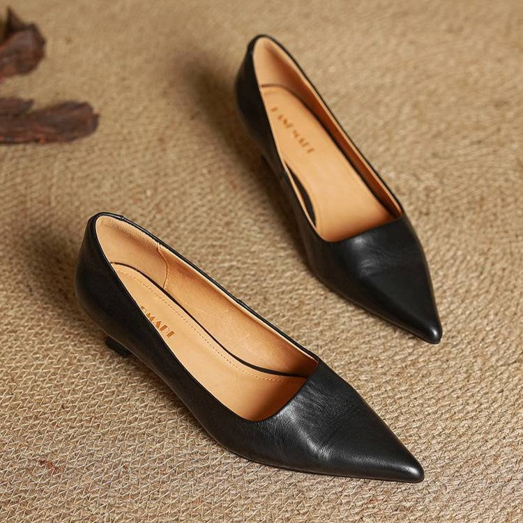 Noah Sculpted Leather Heels