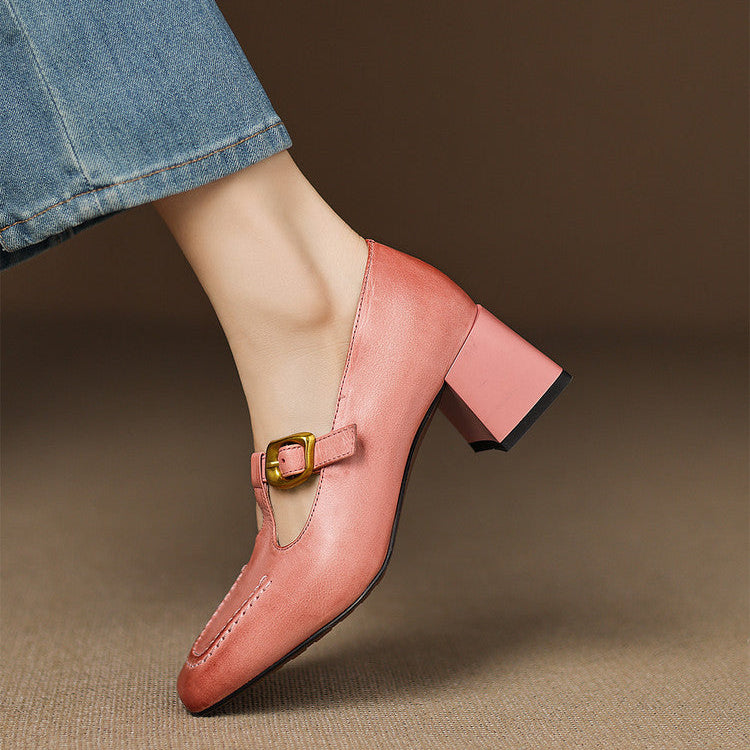 Marlowe Leather Mary Jane Heels