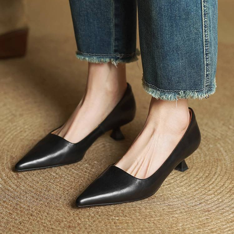 Noah Sculpted Leather Heels