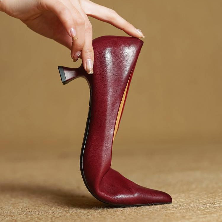 Noah Sculpted Leather Heels