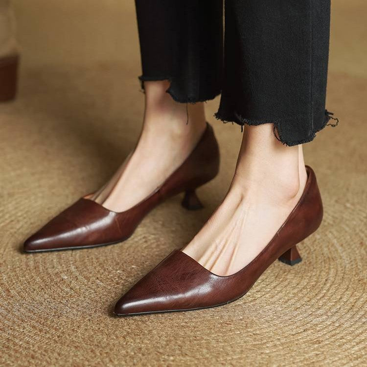 Noah Sculpted Leather Heels