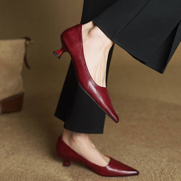 Noah Sculpted Leather Heels