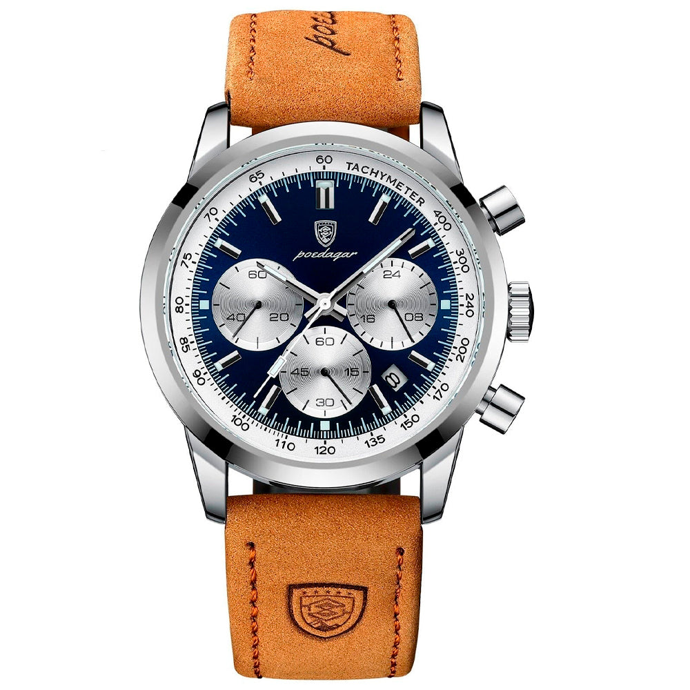 Poedagar Latittude Men's Watch | Leather Strap