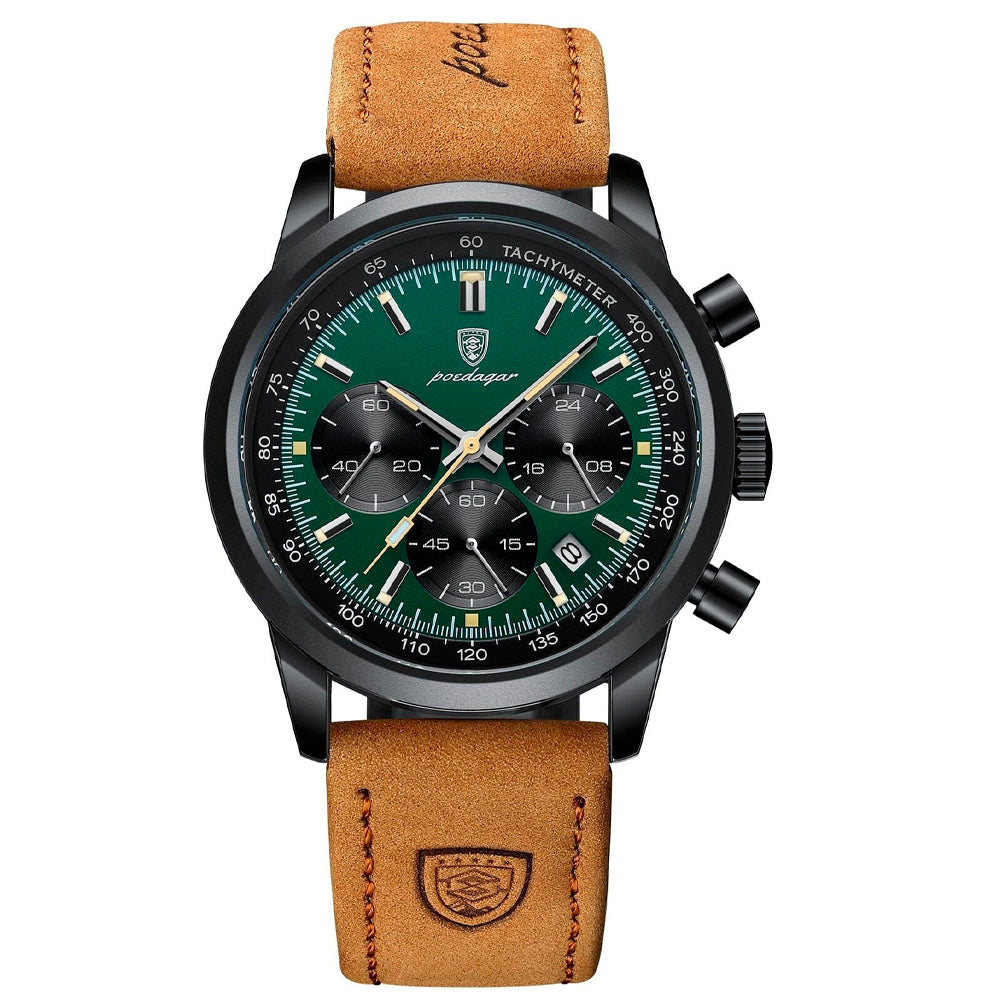 Poedagar Latittude Men's Watch | Leather Strap