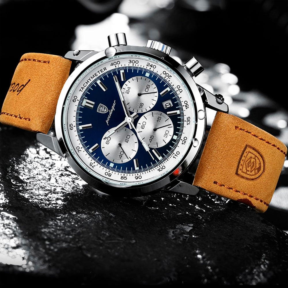 Poedagar Latittude Men's Watch | Leather Strap
