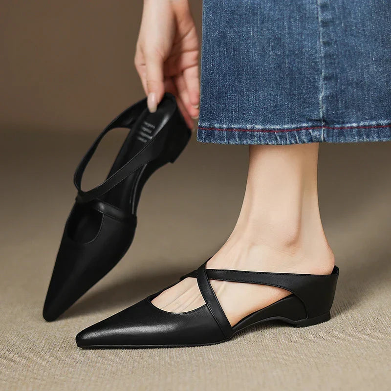 Goldie Leather Mules