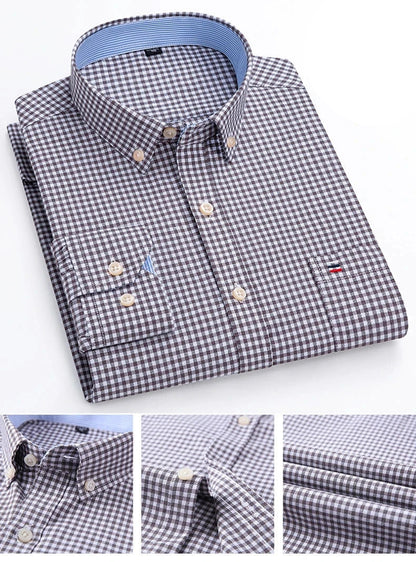 Men’s Mini Gingham Long Sleeved Shirt