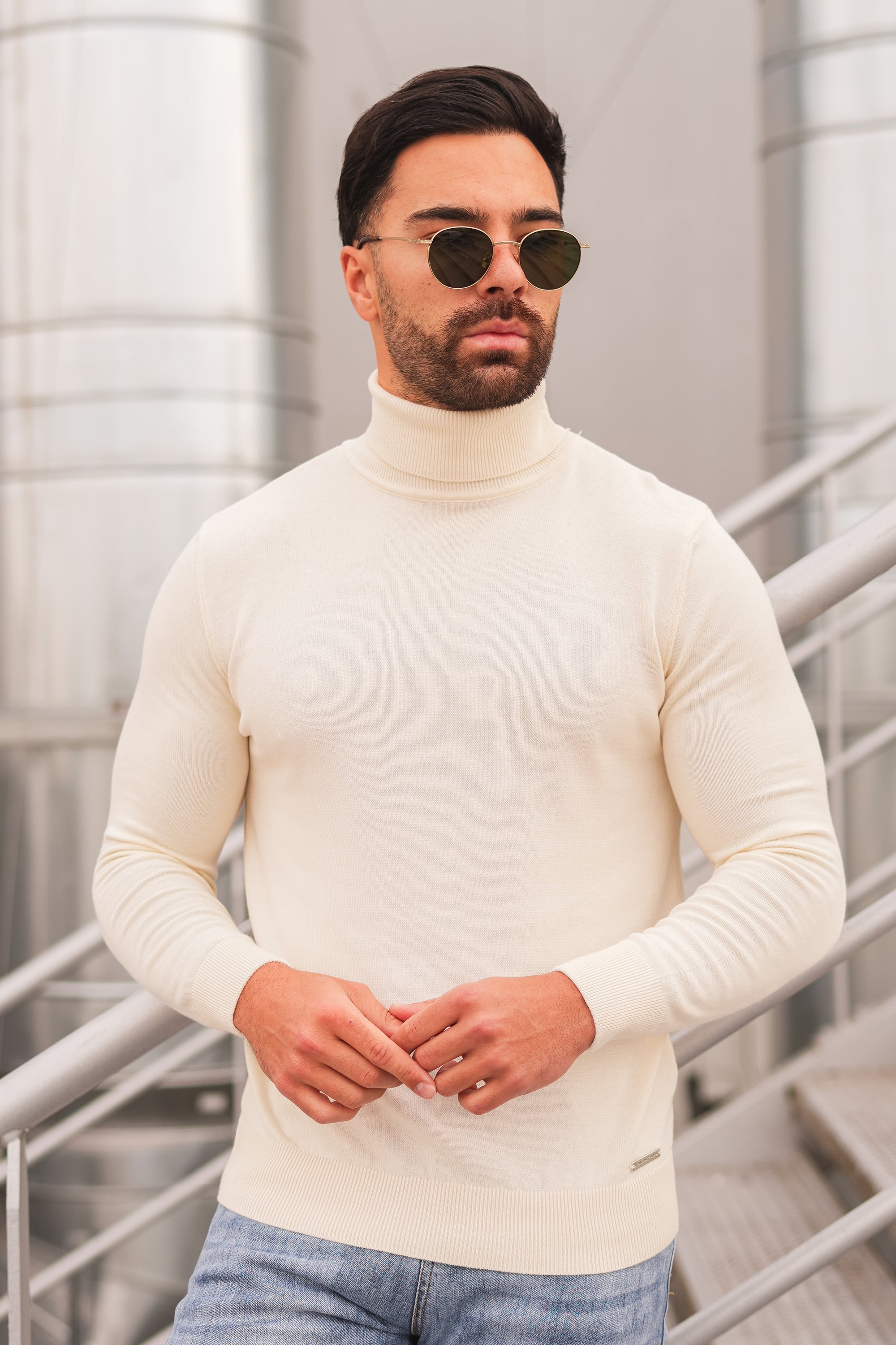 Oryzonwear Men's Beige Sweater
