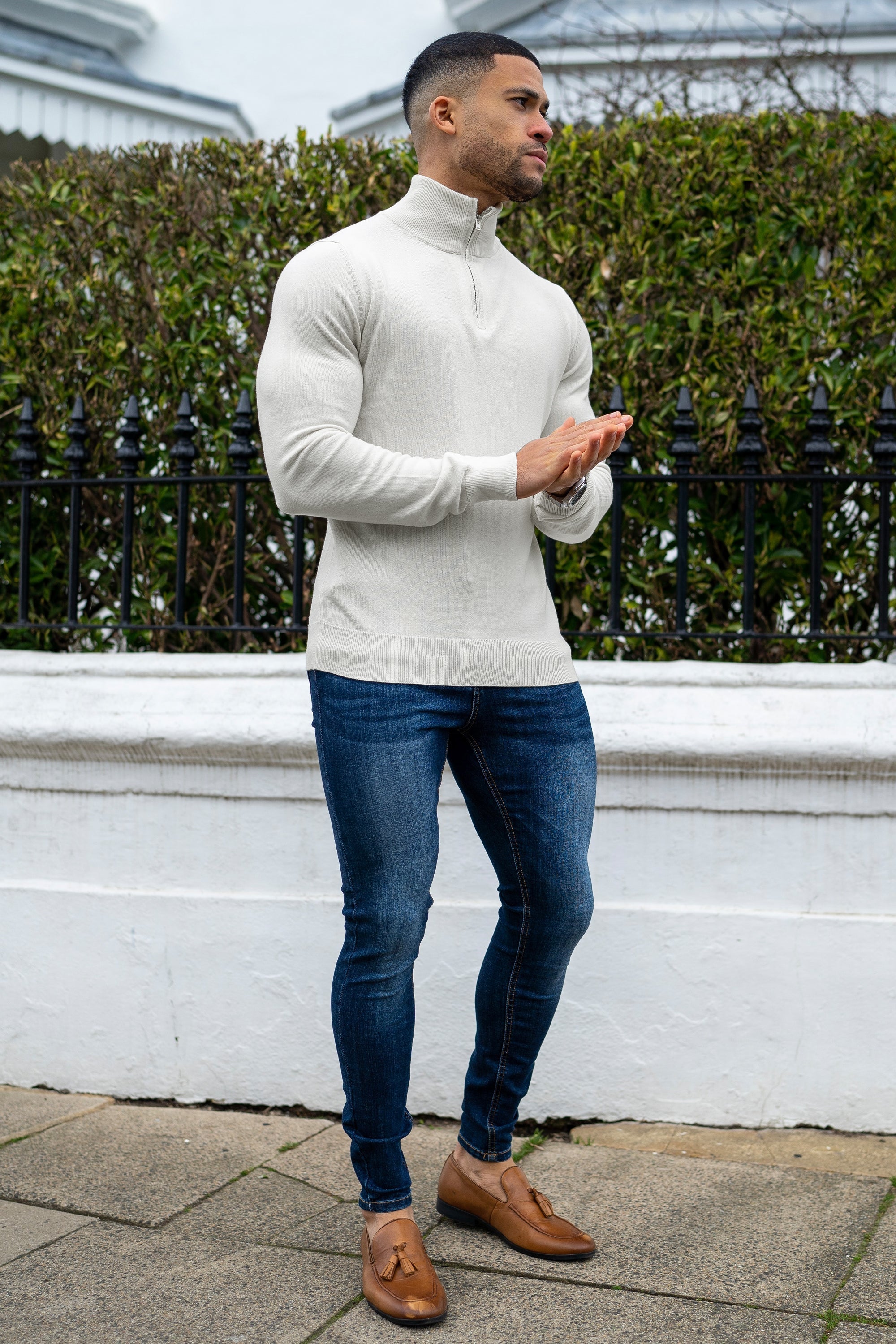 Santorini Oryzonwear Off White Men's Sweater