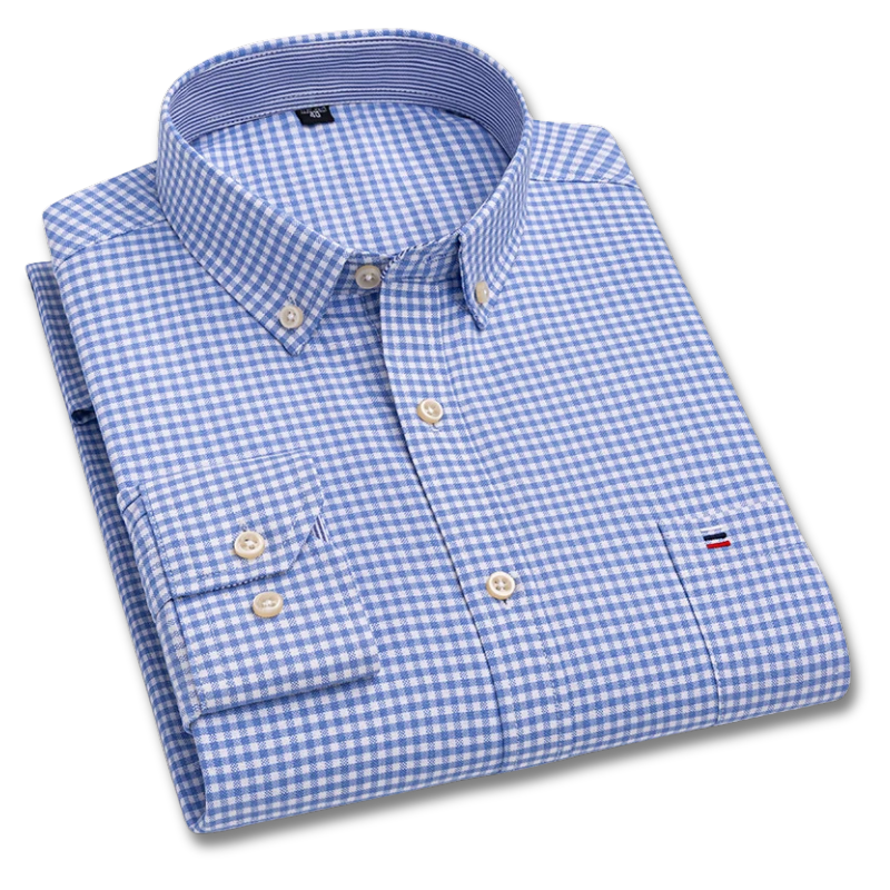 Men’s Mini Gingham Long Sleeved Shirt