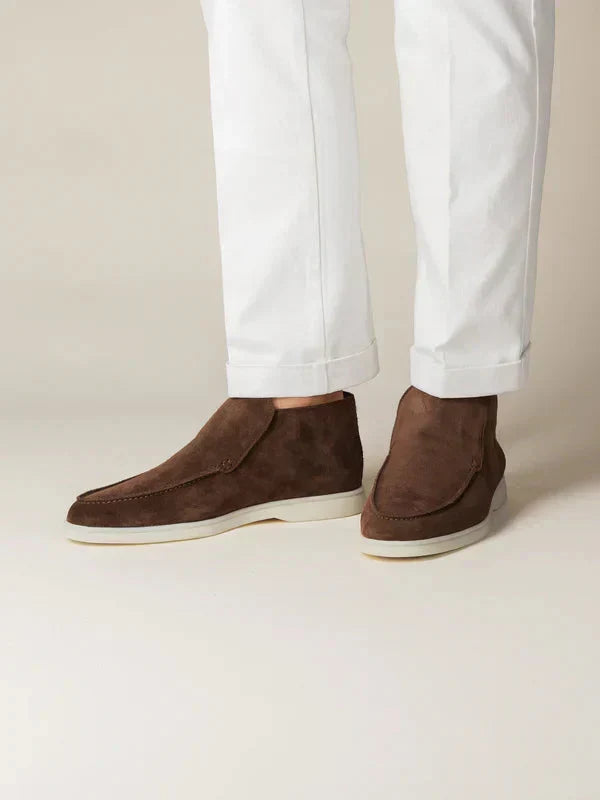 Elegance Oryzonwear Men's Suede Loafer Brown