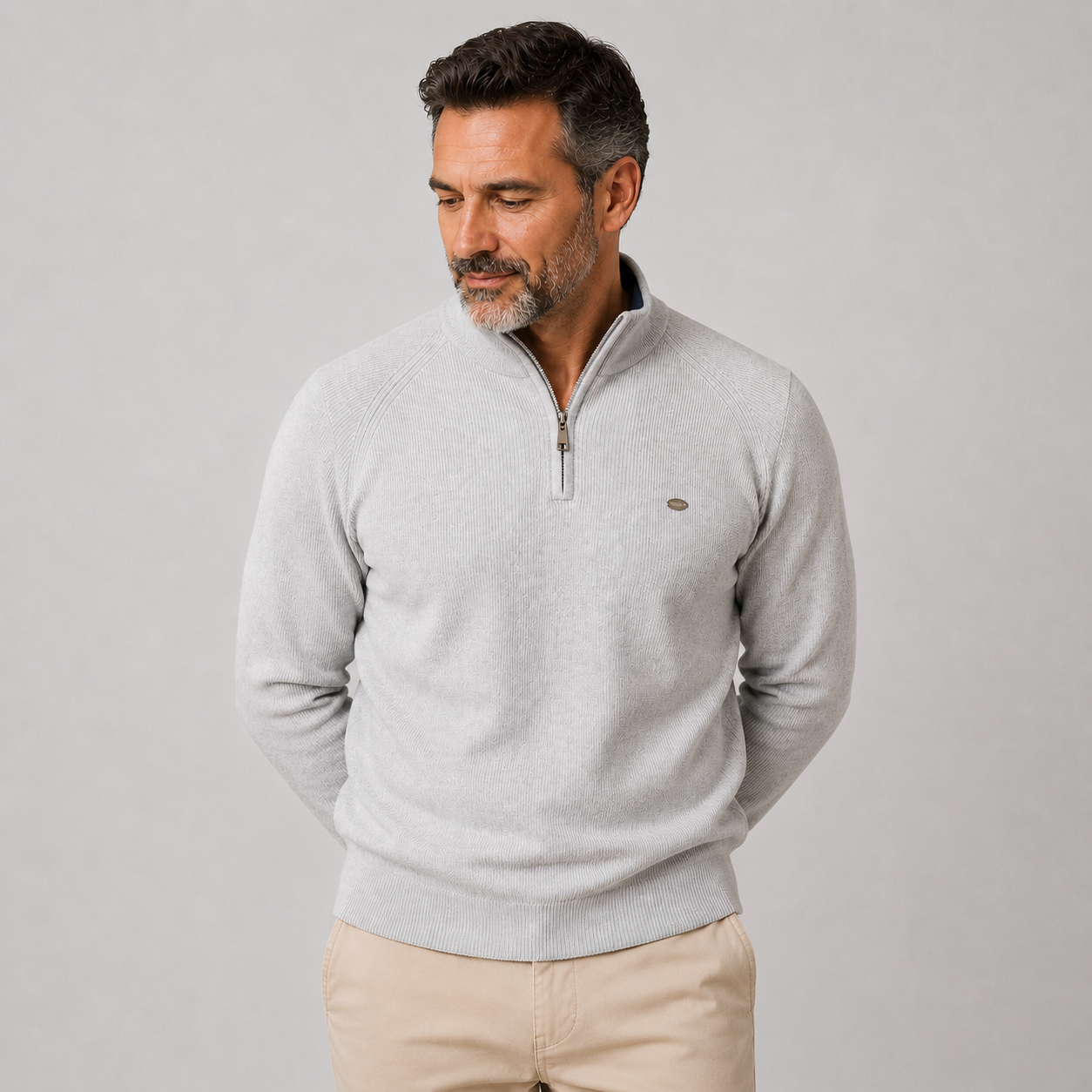 Quarter-Zip Men’s Cotton Jumper