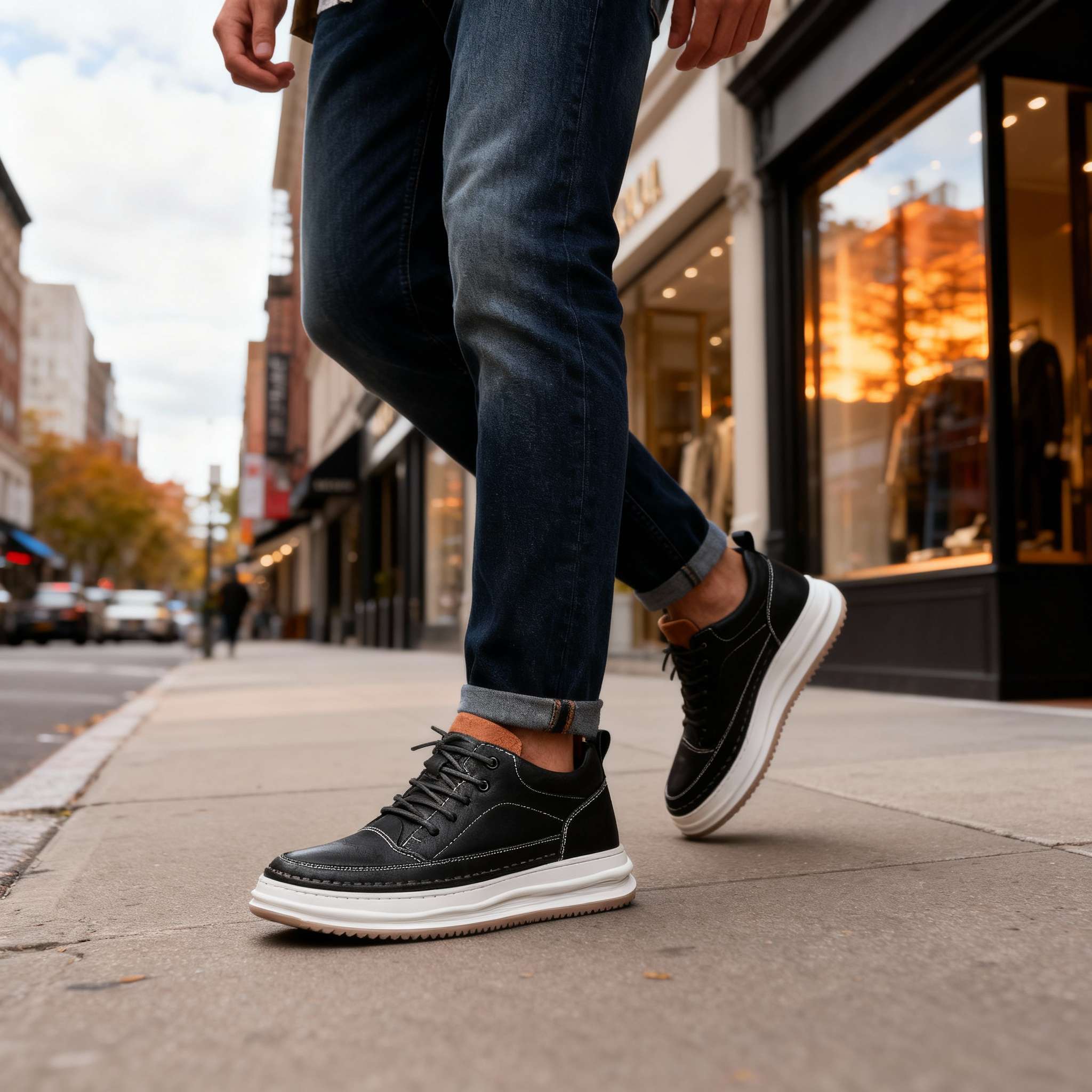 HENRY BLAKE LEATHER SNEAKERS