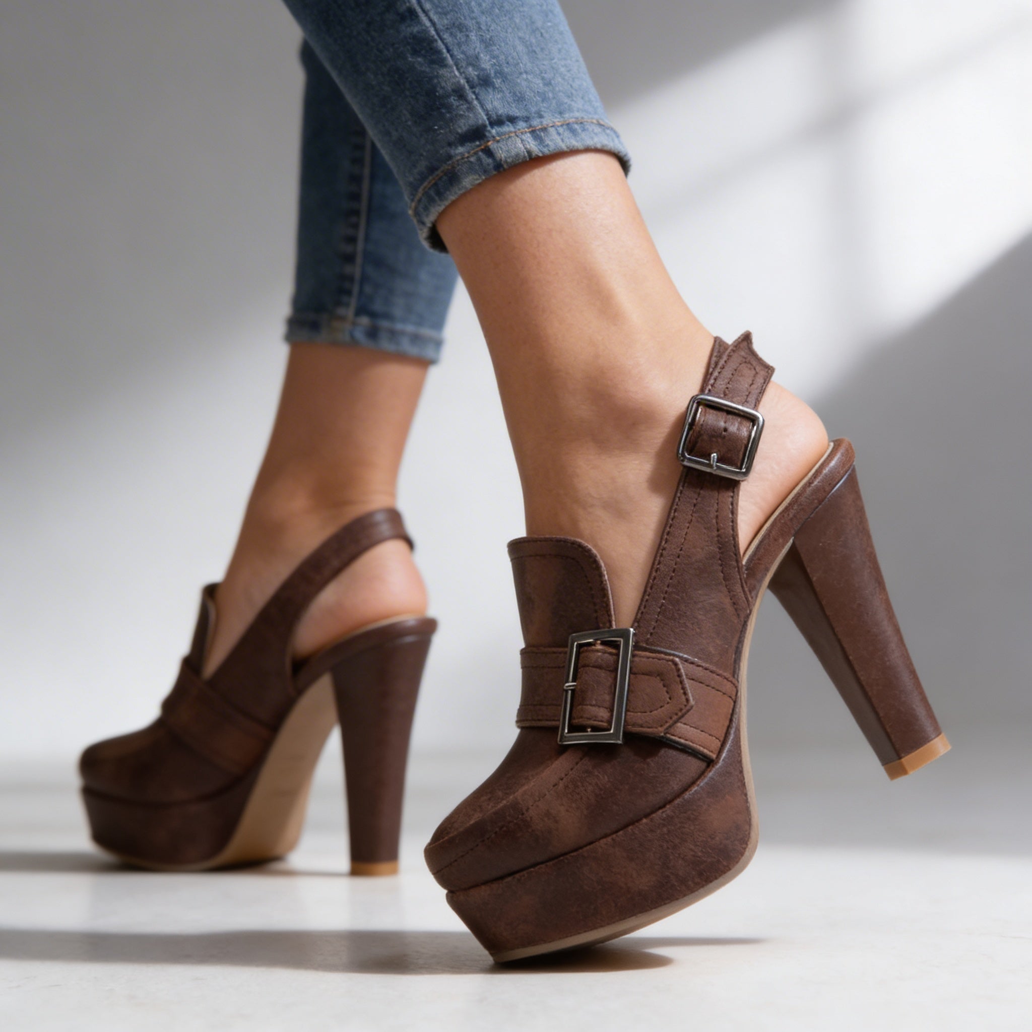 FLORENCE PLATFORM SLINGBACK HEELS