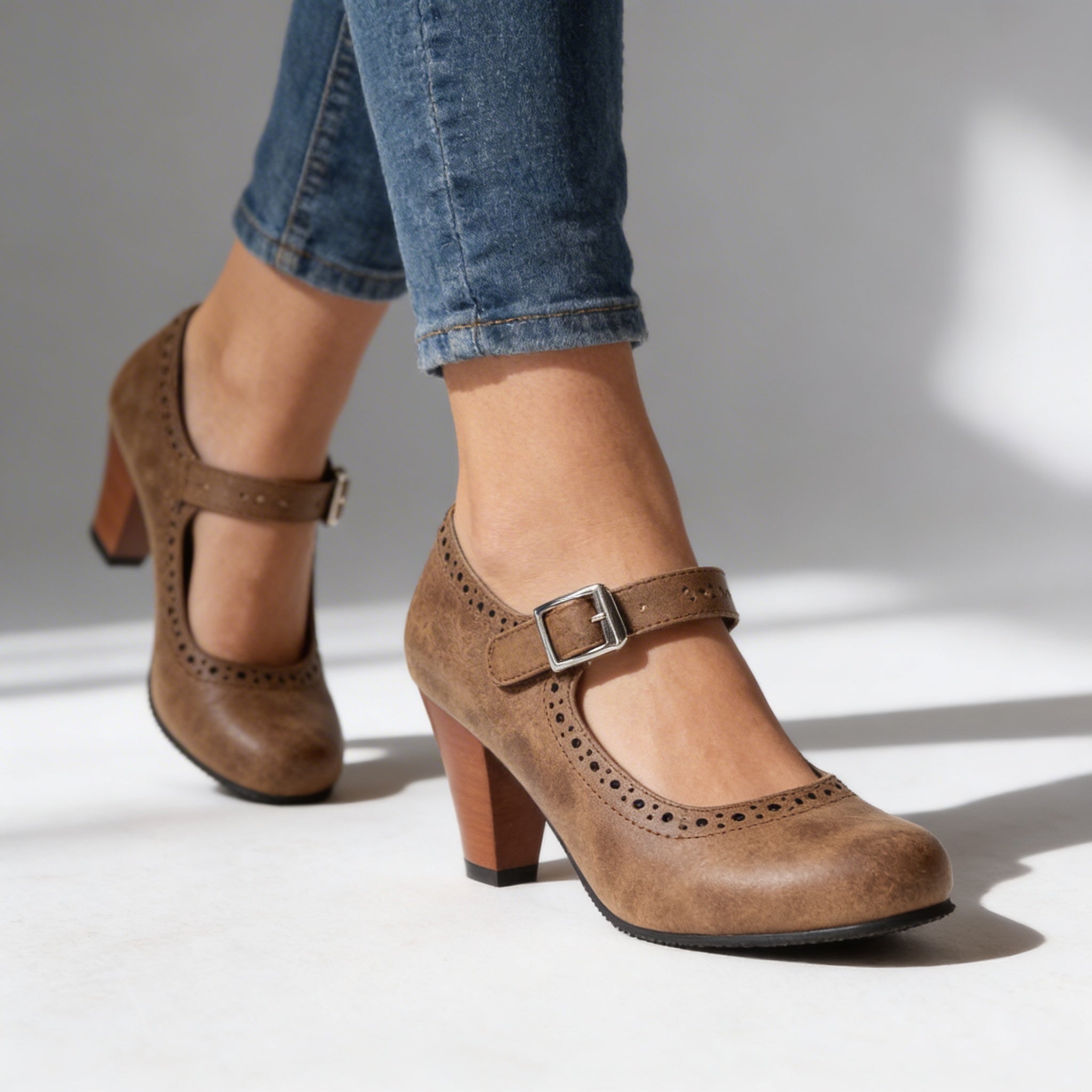 Brixton Brogue Buckle Loafers