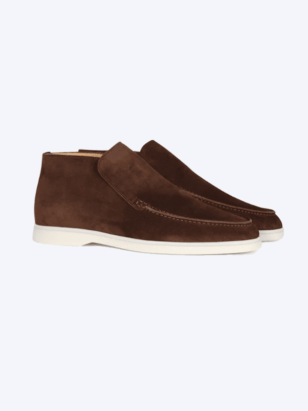 Elegance Oryzonwear Men's Suede Loafer Brown
